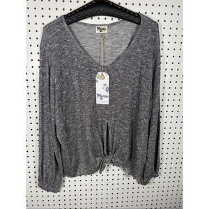 Show me your Mumu V neck tie front blouse size L